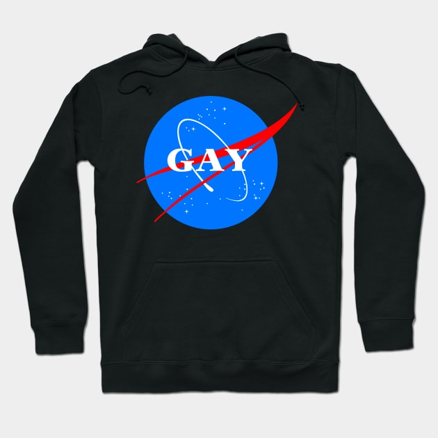 Gay NASA Logo Space Gay Geek Pride Hoodie by ballhard